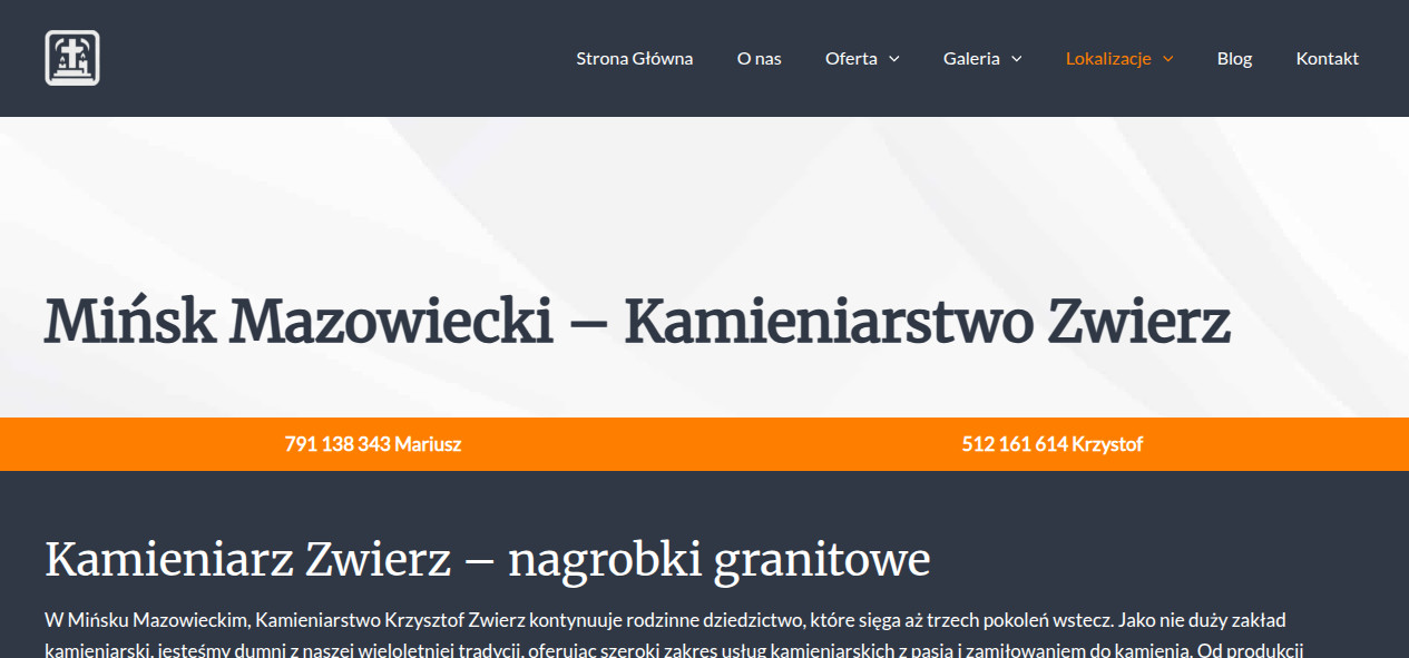 Kamieniarz Zwierz – nagrobki granitowe